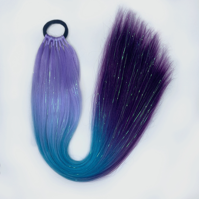 Fujia Perucă cu coadă – bucle de păr, sârmă rezistentă la temperaturi, proces mecanic, fără perm sau vopsire, pentru doamne