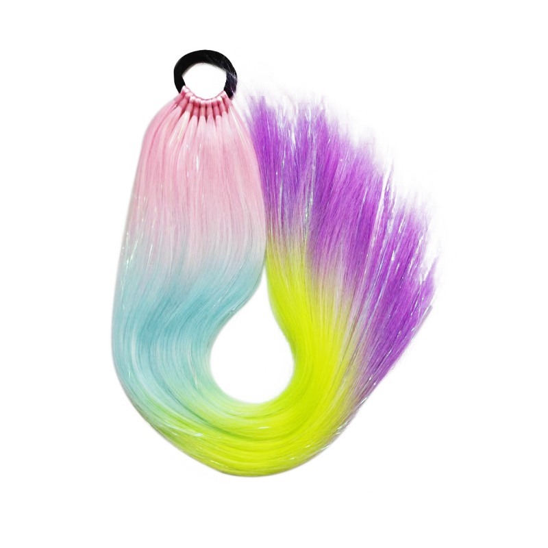 Fujia Perucă cu coadă – bucle de păr, sârmă rezistentă la temperaturi, proces mecanic, fără perm sau vopsire, pentru doamne