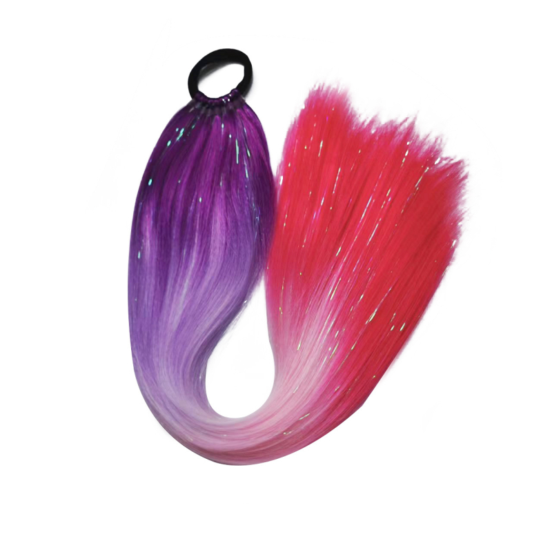 Fujia Perucă cu coadă – bucle de păr, sârmă rezistentă la temperaturi, proces mecanic, fără perm sau vopsire, pentru doamne