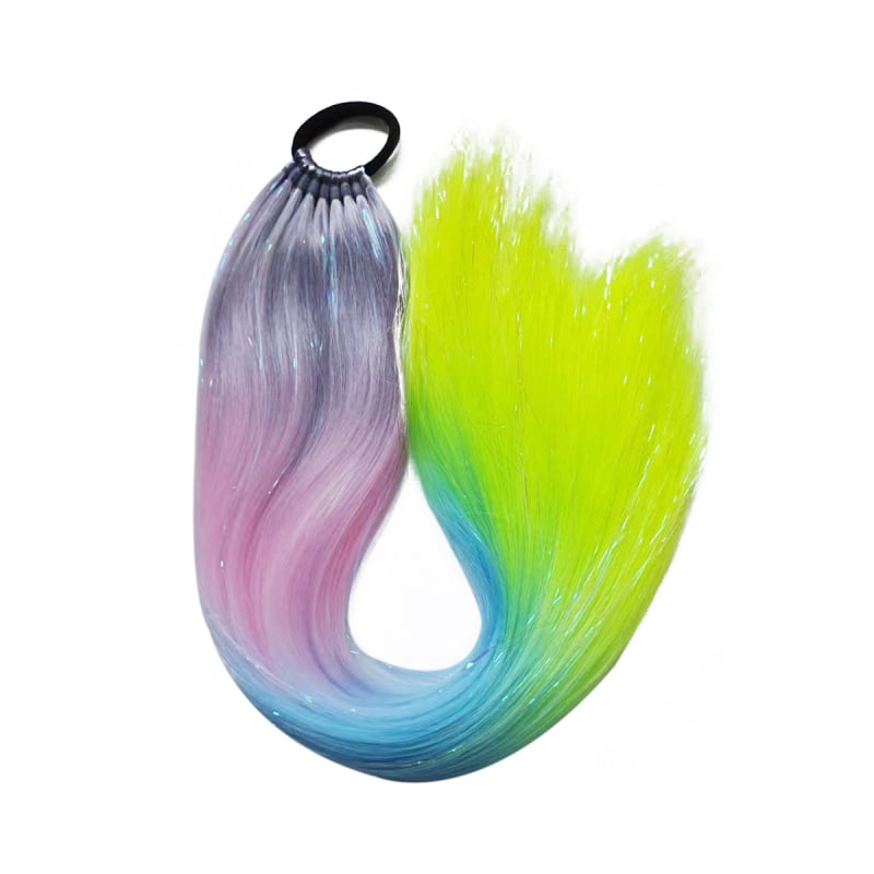 Fujia Perucă cu coadă – bucle de păr, sârmă rezistentă la temperaturi, proces mecanic, fără perm sau vopsire, pentru doamne