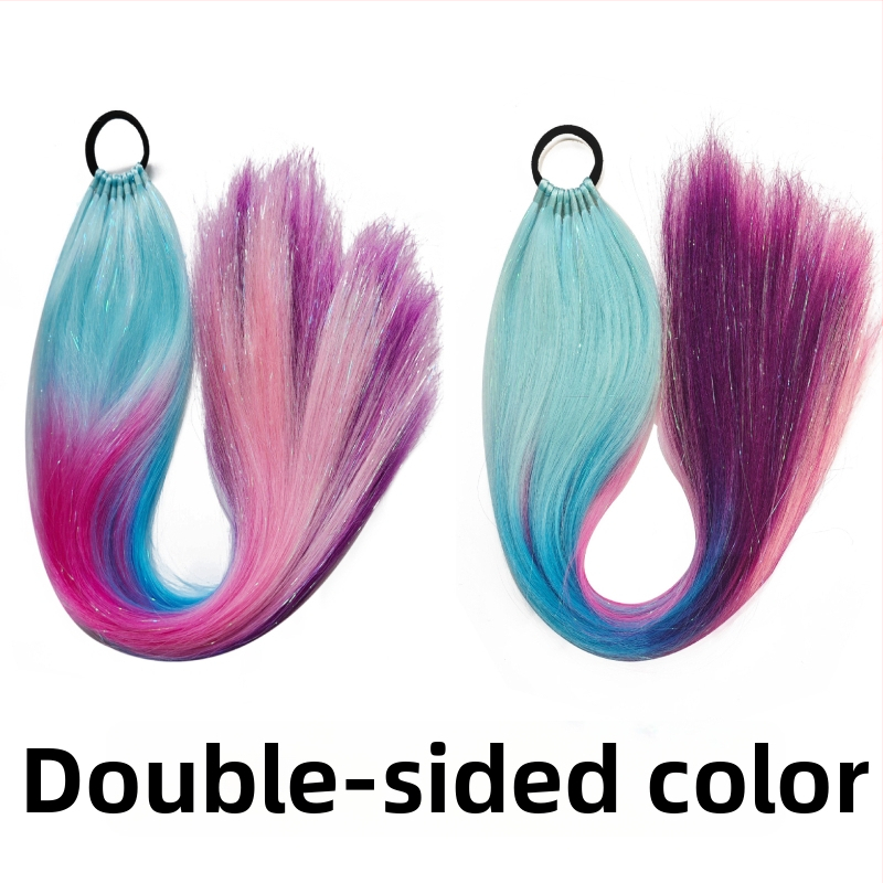 Fujia Perucă cu coadă – bucle de păr, sârmă rezistentă la temperaturi, proces mecanic, fără perm sau vopsire, pentru doamne