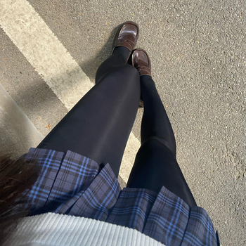 JK-stílusú bélelt harisnya fleece-béléssel, vastag téli harisnya nőknek (fleece-bélés, vastagság, téli meleg, JK-stílus, lábfejjel)