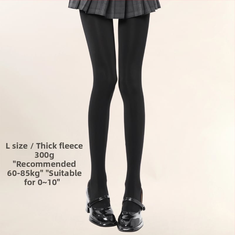 JK-stílusú bélelt harisnya fleece-béléssel, vastag téli harisnya nőknek (fleece-bélés, vastagság, téli meleg, JK-stílus, lábfejjel)