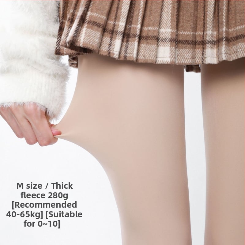 JK-stílusú bélelt harisnya fleece-béléssel, vastag téli harisnya nőknek (fleece-bélés, vastagság, téli meleg, JK-stílus, lábfejjel)