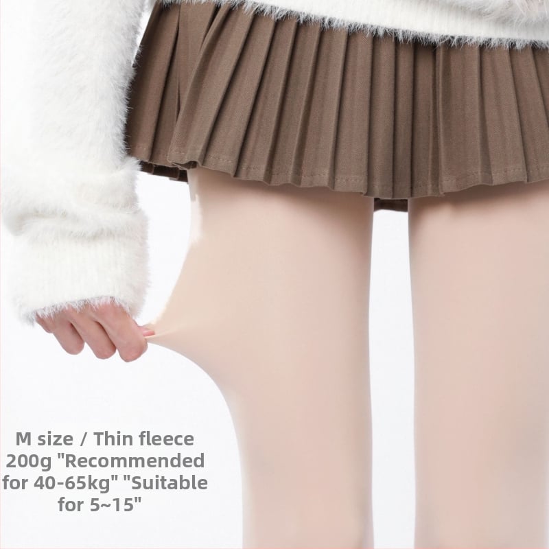 JK-stílusú bélelt harisnya fleece-béléssel, vastag téli harisnya nőknek (fleece-bélés, vastagság, téli meleg, JK-stílus, lábfejjel)