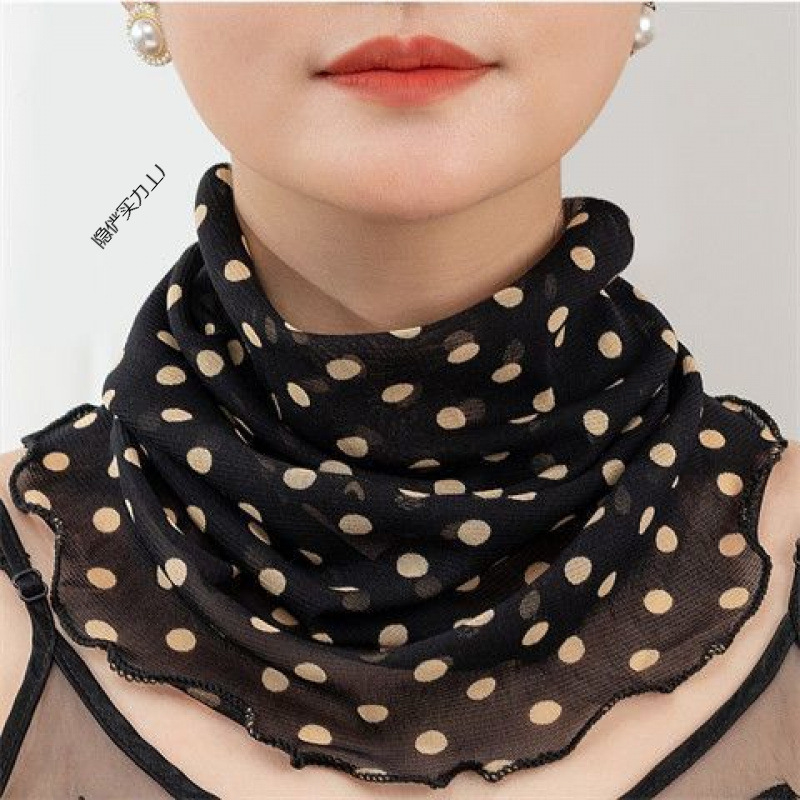 Nyakmelegítő sál poliészterből, chiffon béléssel, normál szélesség, Pure Desire stílus, tavasz 2022