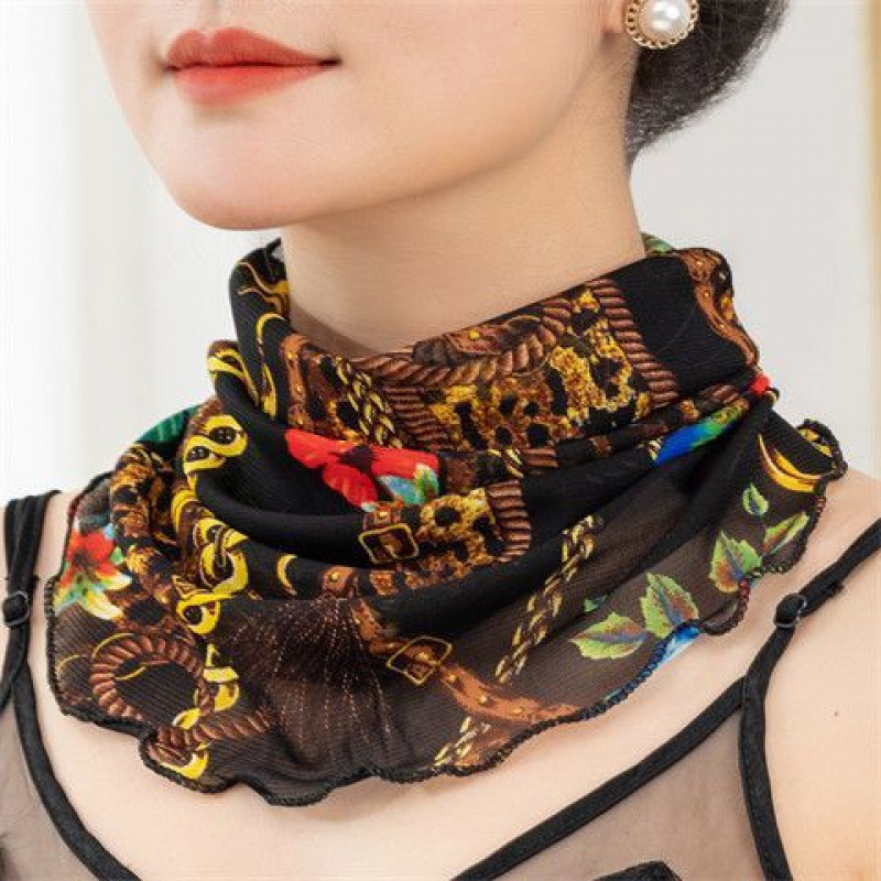 Nyakmelegítő sál poliészterből, chiffon béléssel, normál szélesség, Pure Desire stílus, tavasz 2022