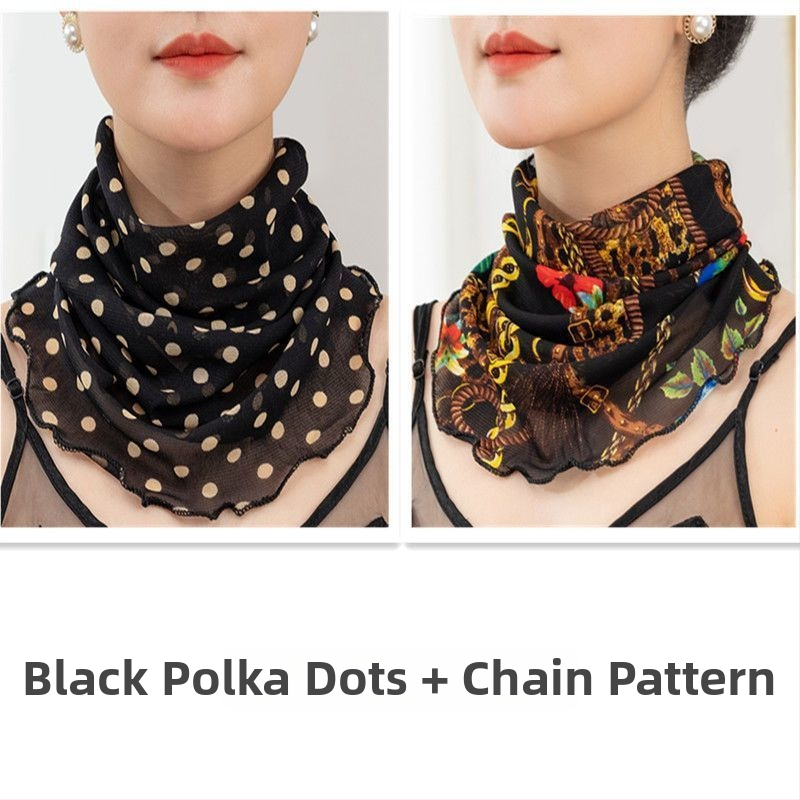 Nyakmelegítő sál poliészterből, chiffon béléssel, normál szélesség, Pure Desire stílus, tavasz 2022