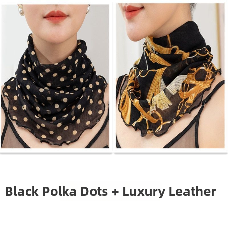 Nyakmelegítő sál poliészterből, chiffon béléssel, normál szélesség, Pure Desire stílus, tavasz 2022