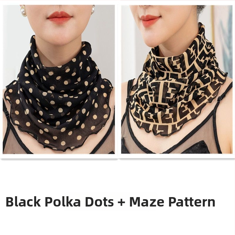 Nyakmelegítő sál poliészterből, chiffon béléssel, normál szélesség, Pure Desire stílus, tavasz 2022