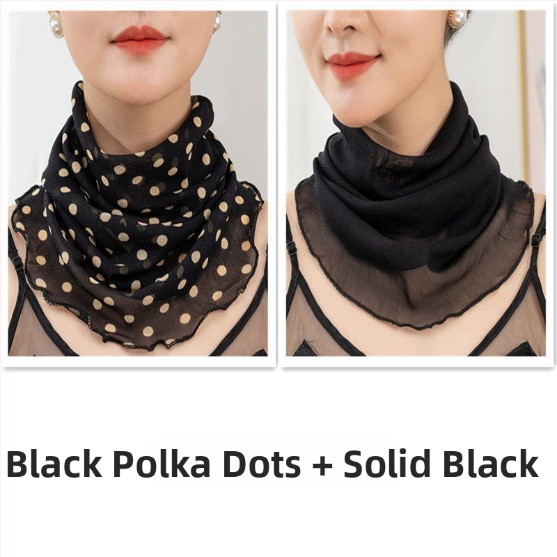 Nyakmelegítő sál poliészterből, chiffon béléssel, normál szélesség, Pure Desire stílus, tavasz 2022