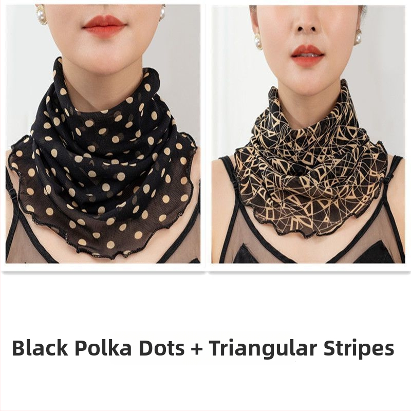 Nyakmelegítő sál poliészterből, chiffon béléssel, normál szélesség, Pure Desire stílus, tavasz 2022