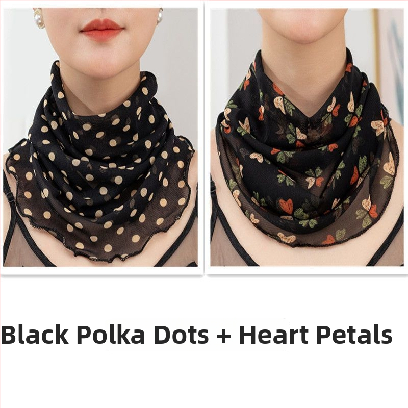 Nyakmelegítő sál poliészterből, chiffon béléssel, normál szélesség, Pure Desire stílus, tavasz 2022