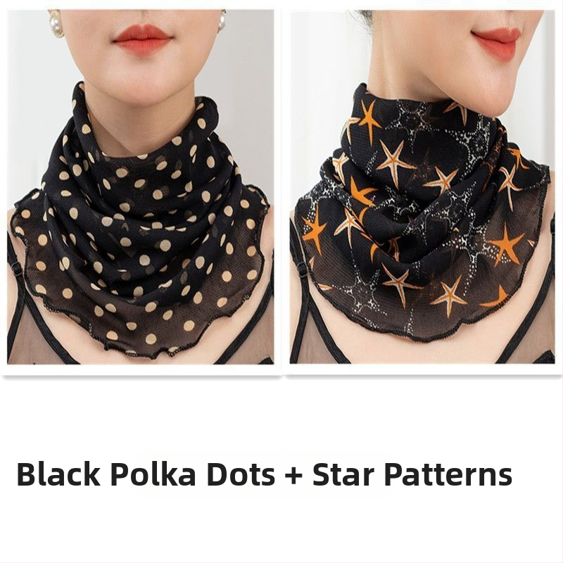 Nyakmelegítő sál poliészterből, chiffon béléssel, normál szélesség, Pure Desire stílus, tavasz 2022