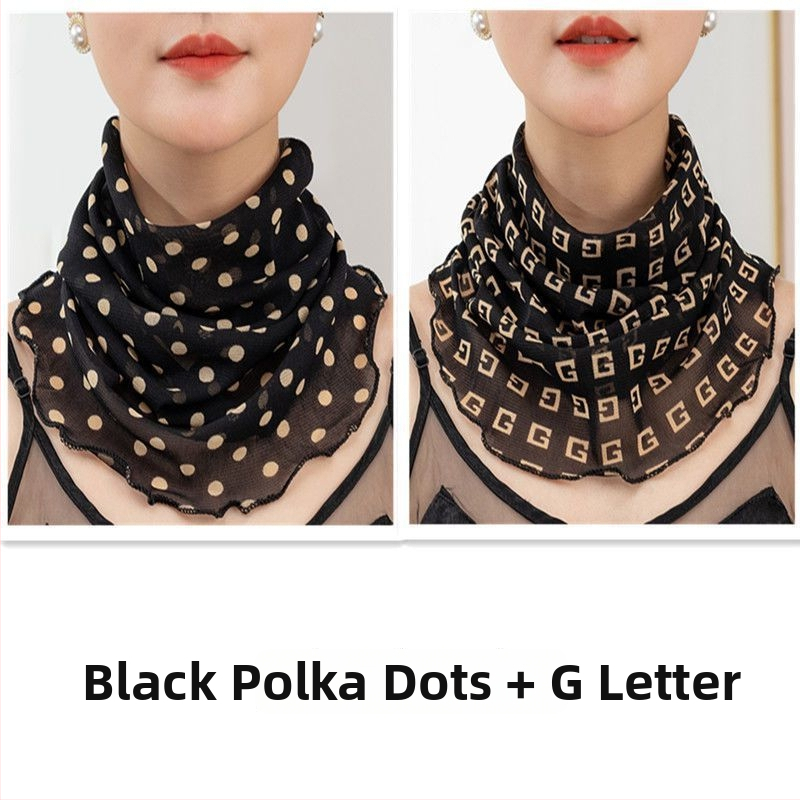 Nyakmelegítő sál poliészterből, chiffon béléssel, normál szélesség, Pure Desire stílus, tavasz 2022