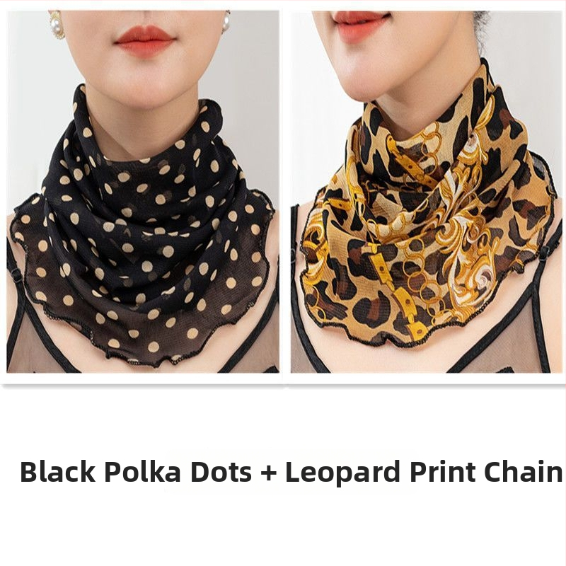 Nyakmelegítő sál poliészterből, chiffon béléssel, normál szélesség, Pure Desire stílus, tavasz 2022