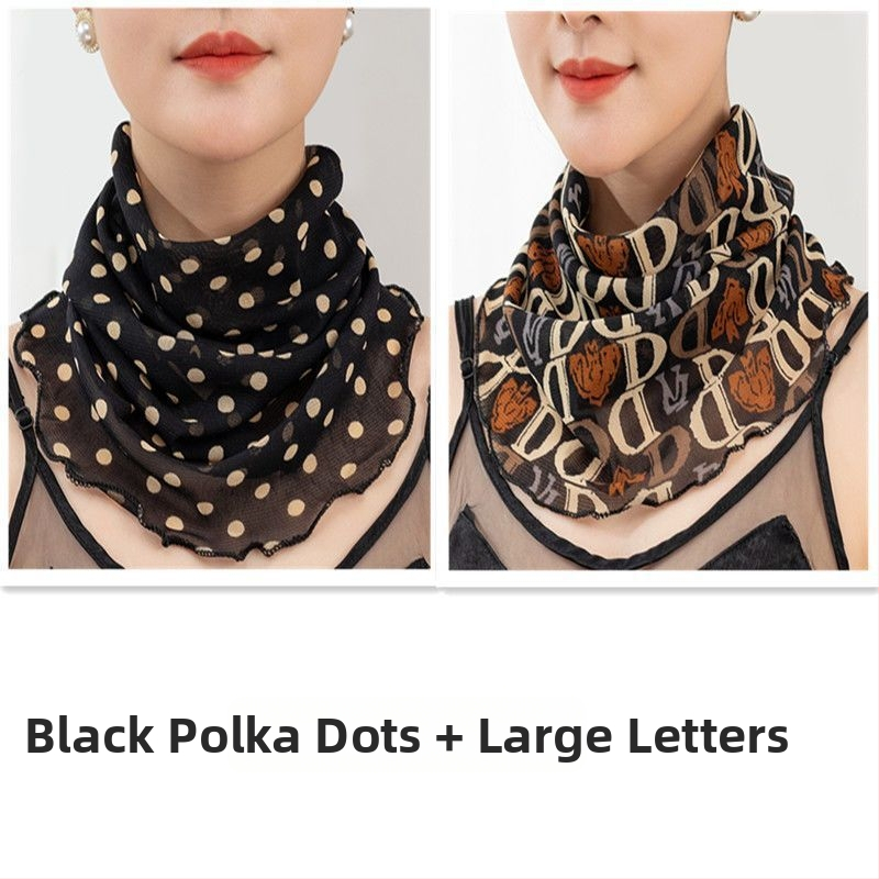 Nyakmelegítő sál poliészterből, chiffon béléssel, normál szélesség, Pure Desire stílus, tavasz 2022