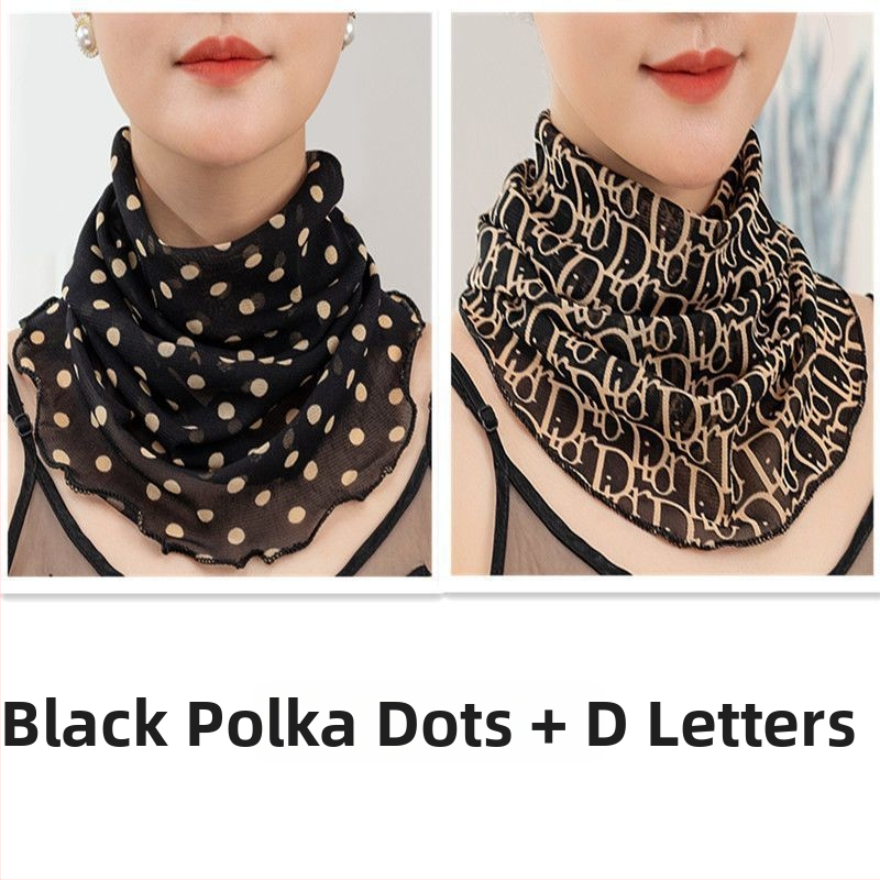 Nyakmelegítő sál poliészterből, chiffon béléssel, normál szélesség, Pure Desire stílus, tavasz 2022