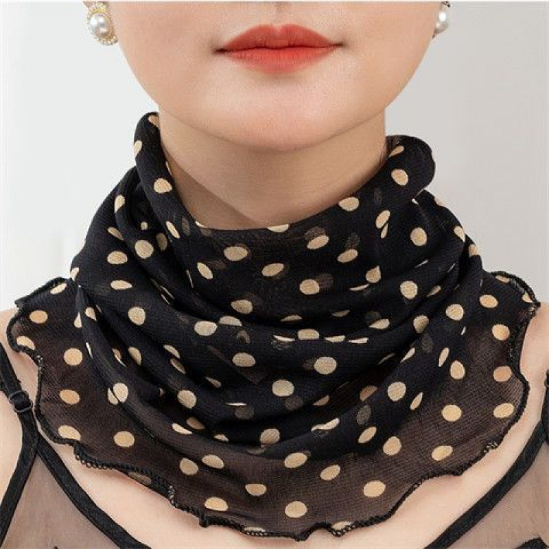 Nyakmelegítő sál poliészterből, chiffon béléssel, normál szélesség, Pure Desire stílus, tavasz 2022