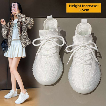 Γυναικεία casual παπούτσια για βόλτες: ελαφριά, διαπνέοντα, άνω μέρος από ελαστικό ύφασμα, μεσαίο ύψος, κορδόνια