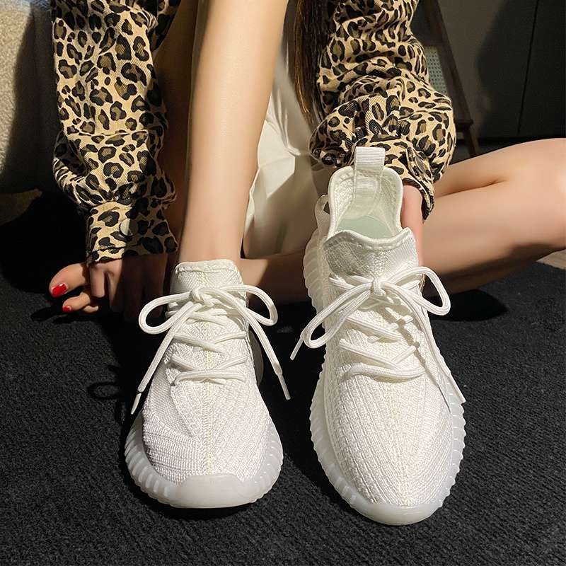 Γυναικεία casual παπούτσια για βόλτες: ελαφριά, διαπνέοντα, άνω μέρος από ελαστικό ύφασμα, μεσαίο ύψος, κορδόνια