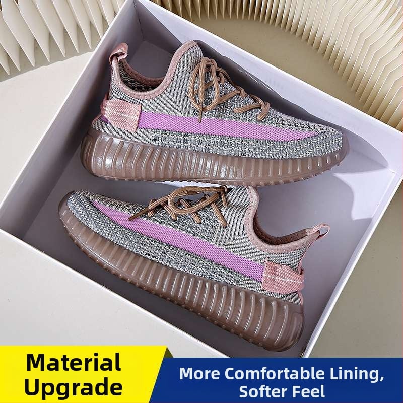 Γυναικεία casual παπούτσια για βόλτες: ελαφριά, διαπνέοντα, άνω μέρος από ελαστικό ύφασμα, μεσαίο ύψος, κορδόνια