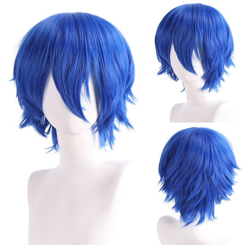 Περούκα - κοντό ίσιο μαλλί, διαμόρφωση προσώπου, αφράτη και πυκνή, υλικό μαλλιών: K silk/p silk