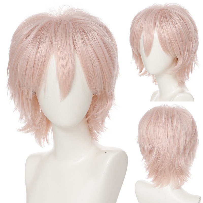 Περούκα - κοντό ίσιο μαλλί, διαμόρφωση προσώπου, αφράτη και πυκνή, υλικό μαλλιών: K silk/p silk