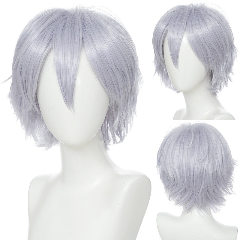 Περούκα - κοντό ίσιο μαλλί, διαμόρφωση προσώπου, αφράτη και πυκνή, υλικό μαλλιών: K silk/p silk