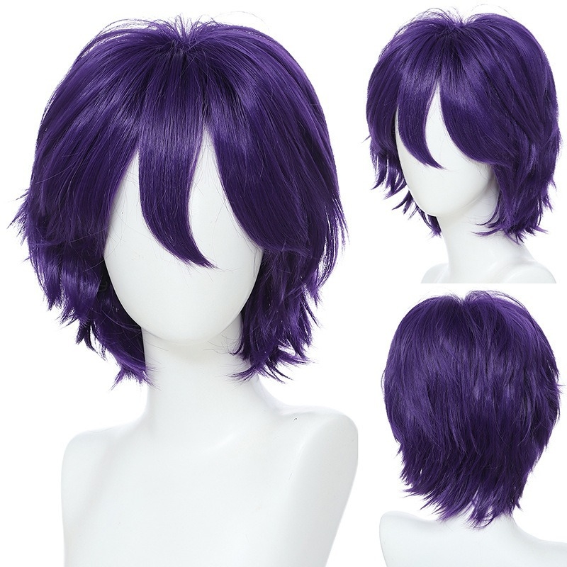 Περούκα - κοντό ίσιο μαλλί, διαμόρφωση προσώπου, αφράτη και πυκνή, υλικό μαλλιών: K silk/p silk