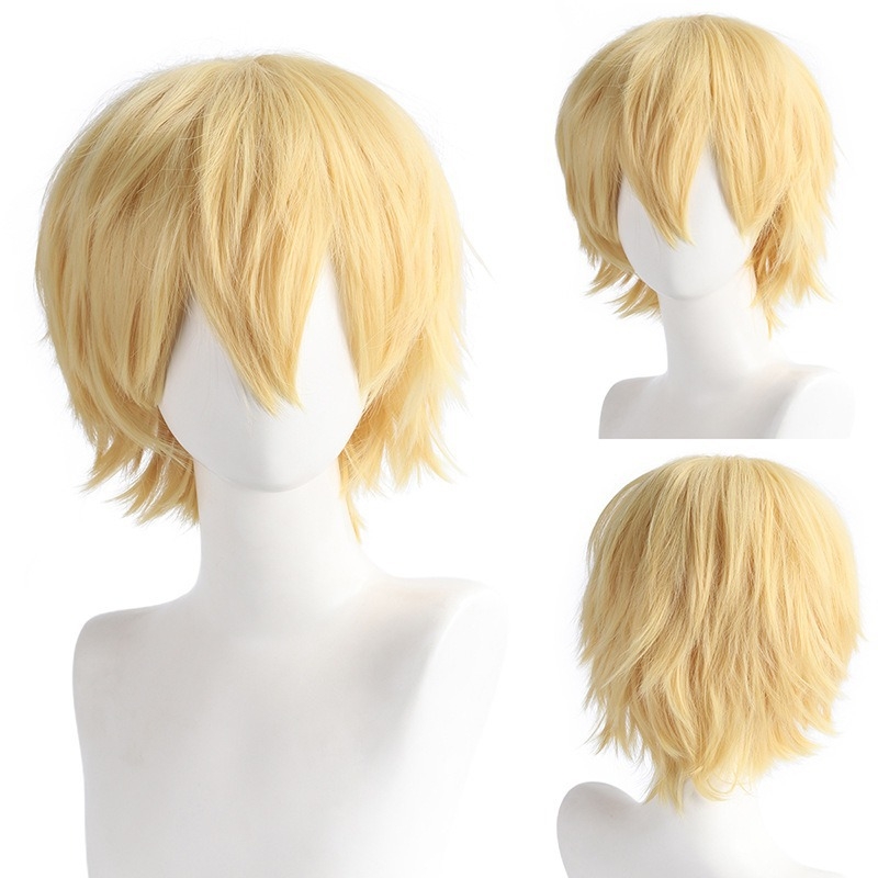 Περούκα - κοντό ίσιο μαλλί, διαμόρφωση προσώπου, αφράτη και πυκνή, υλικό μαλλιών: K silk/p silk