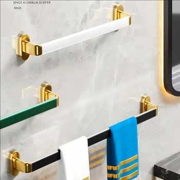 Fúrás nélküli falra szerelhető törölközőtartó, műanyagból, egyrudas, CE-tanúsítvánnyal