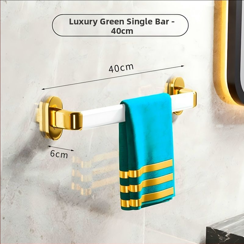 Fúrás nélküli falra szerelhető törölközőtartó, műanyagból, egyrudas, CE-tanúsítvánnyal