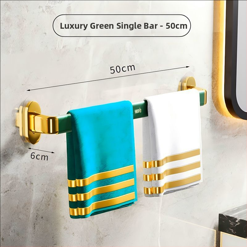 Fúrás nélküli falra szerelhető törölközőtartó, műanyagból, egyrudas, CE-tanúsítvánnyal