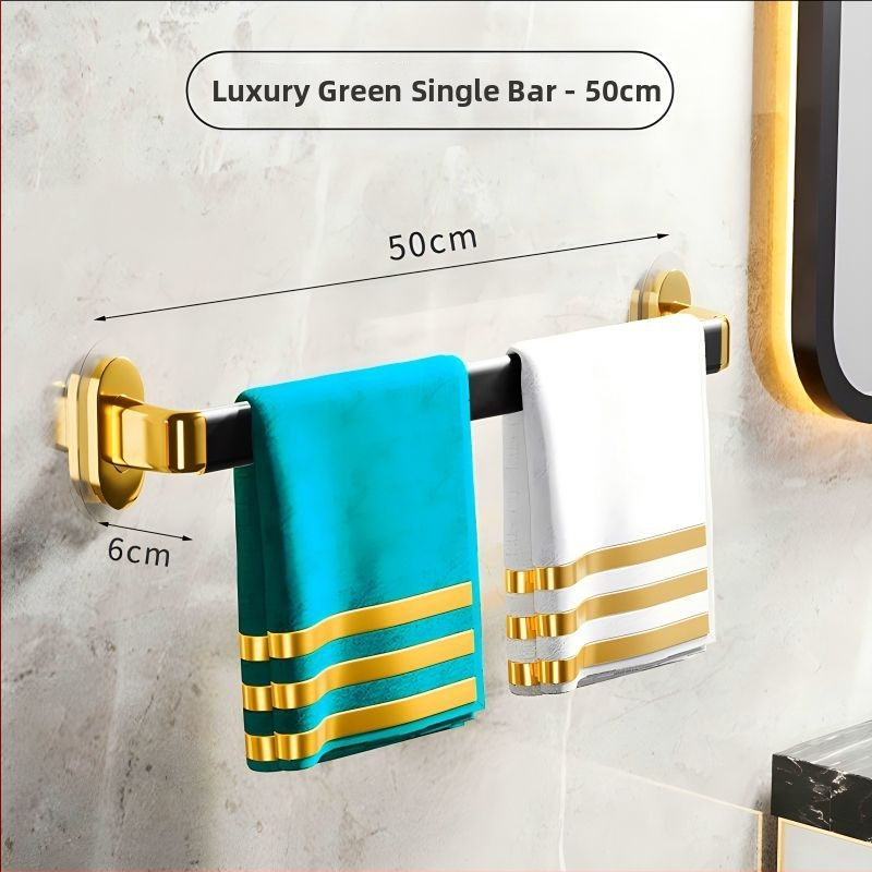 Fúrás nélküli falra szerelhető törölközőtartó, műanyagból, egyrudas, CE-tanúsítvánnyal