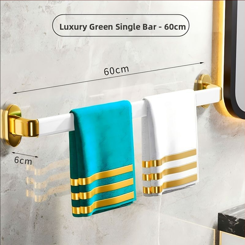 Fúrás nélküli falra szerelhető törölközőtartó, műanyagból, egyrudas, CE-tanúsítvánnyal