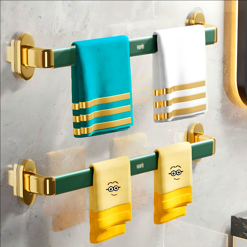 Fúrás nélküli falra szerelhető törölközőtartó, műanyagból, egyrudas, CE-tanúsítvánnyal