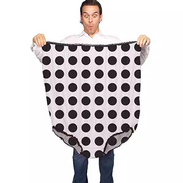 Unisex saténové Granny nohavičky – Nové a zábavné spodné prádlo na Halloween a rolové hry, 100% satén, jar 2022, vhodné pre vek 25–29