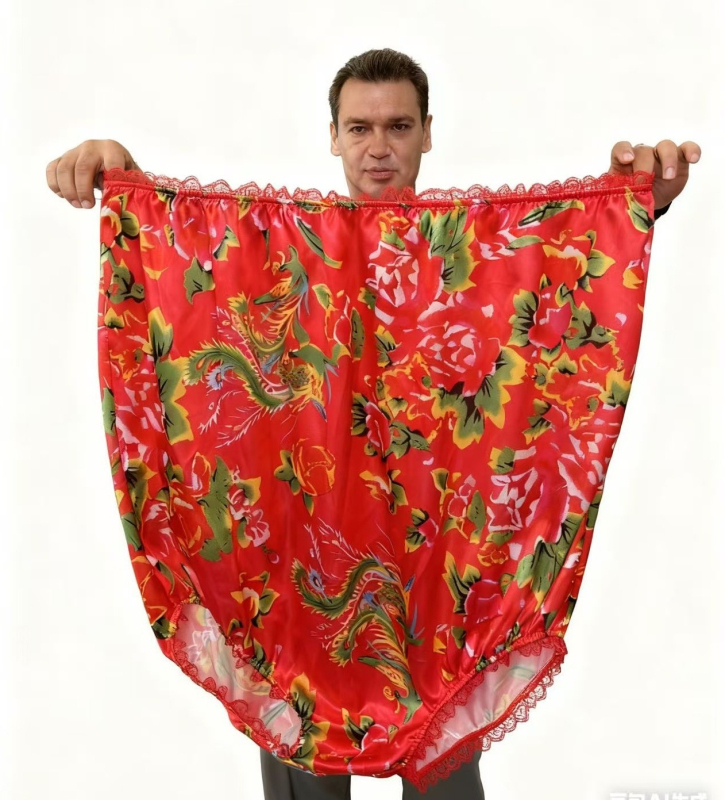 Unisex saténové Granny nohavičky – Nové a zábavné spodné prádlo na Halloween a rolové hry, 100% satén, jar 2022, vhodné pre vek 25–29