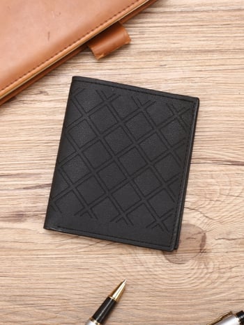 Férfi PU pénztárca, káró mintázat, ultra könnyű és kopásálló, 2024 ősz