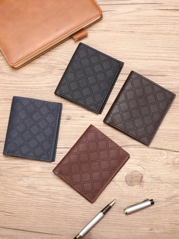 Férfi PU pénztárca, káró mintázat, ultra könnyű és kopásálló, 2024 ősz