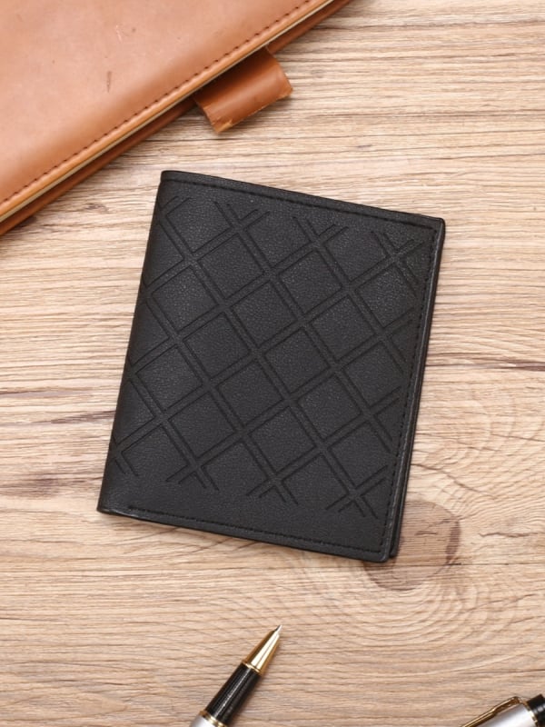 Férfi PU pénztárca, káró mintázat, ultra könnyű és kopásálló, 2024 ősz