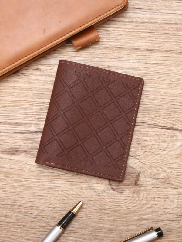 Férfi PU pénztárca, káró mintázat, ultra könnyű és kopásálló, 2024 ősz