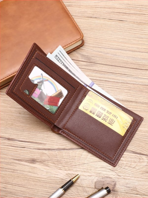 Férfi PU pénztárca, káró mintázat, ultra könnyű és kopásálló, 2024 ősz