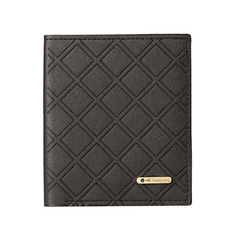 Férfi PU pénztárca, káró mintázat, ultra könnyű és kopásálló, 2024 ősz