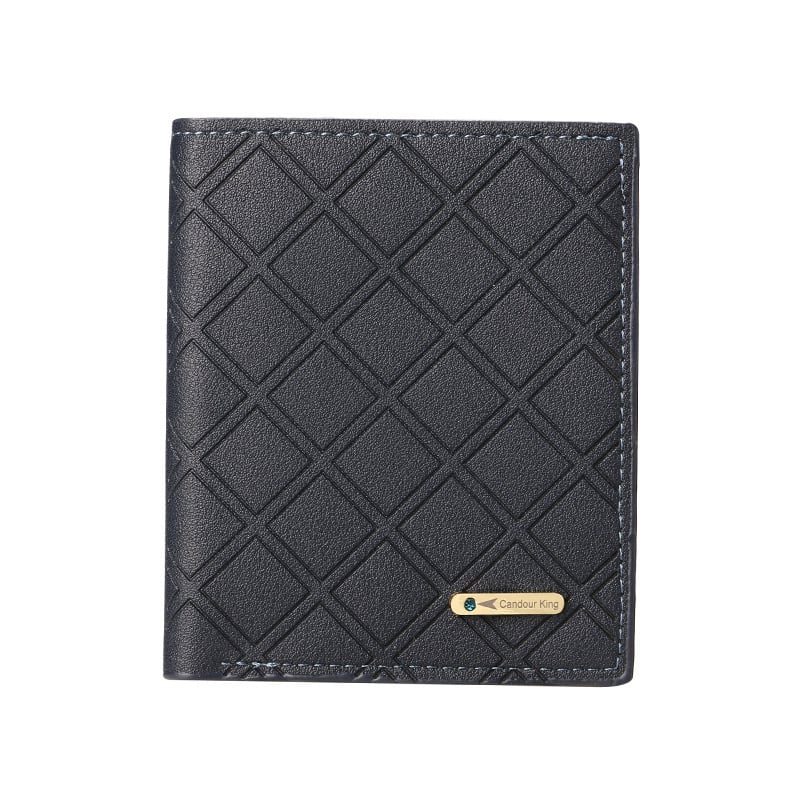 Férfi PU pénztárca, káró mintázat, ultra könnyű és kopásálló, 2024 ősz