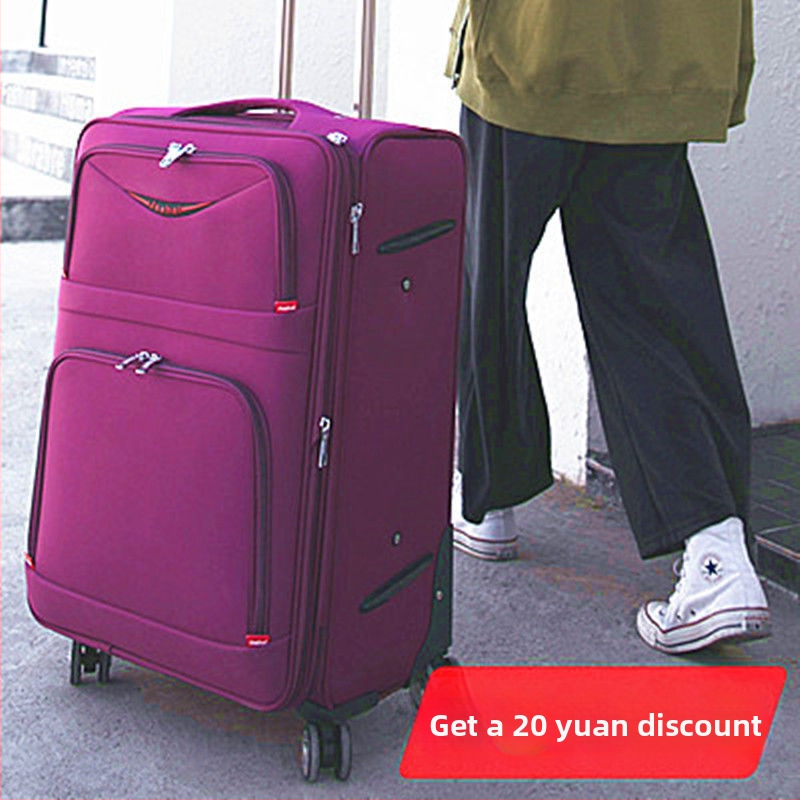 Veľkokapacitný kufor z Oxford textílie – Unisex, zapínanie na zips, univerzálne kolieska, zámok