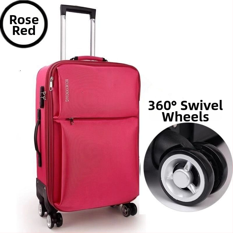 Veľkokapacitný kufor z Oxford textílie – Unisex, zapínanie na zips, univerzálne kolieska, zámok