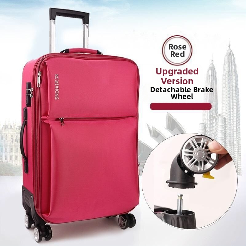 Veľkokapacitný kufor z Oxford textílie – Unisex, zapínanie na zips, univerzálne kolieska, zámok