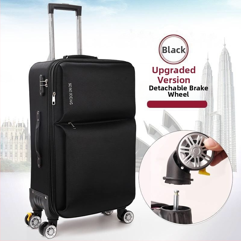 Veľkokapacitný kufor z Oxford textílie – Unisex, zapínanie na zips, univerzálne kolieska, zámok